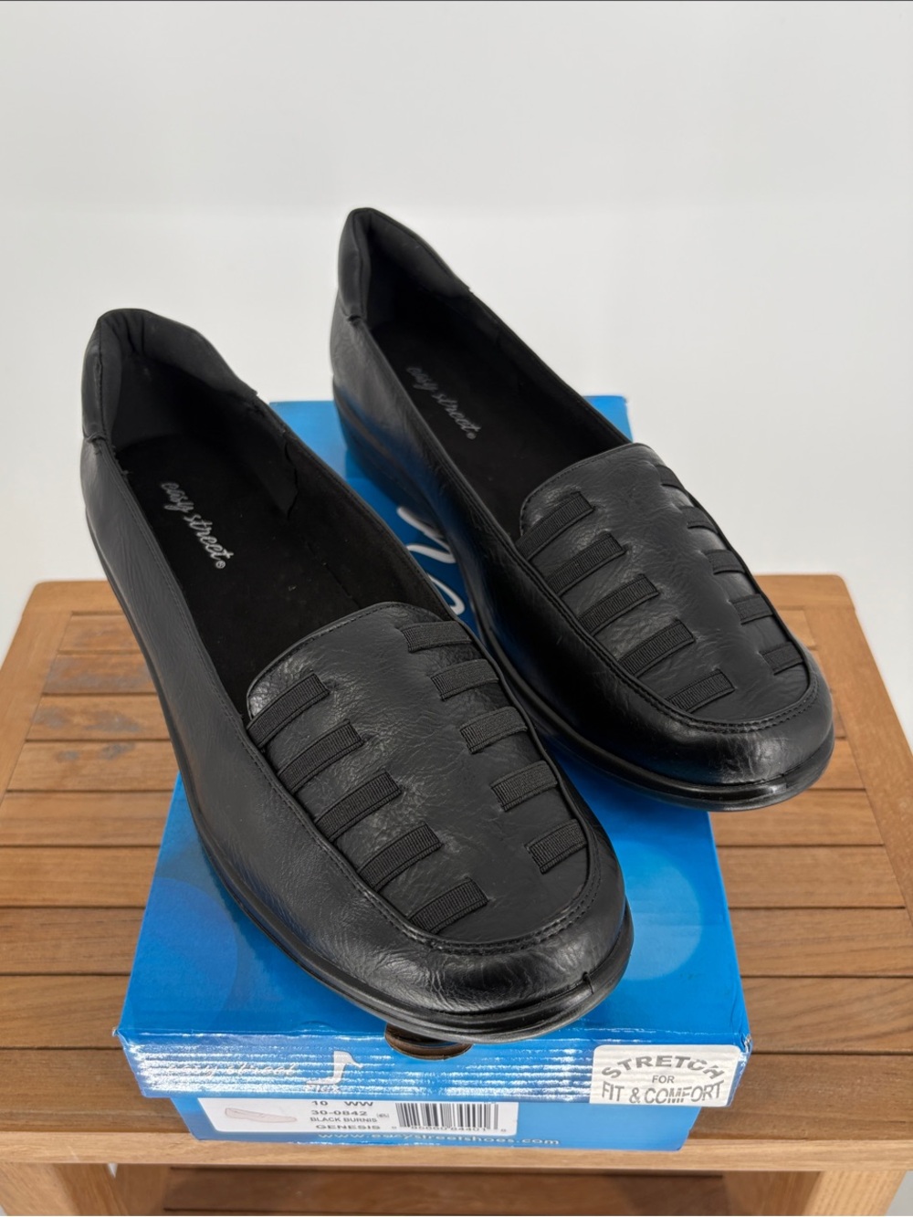 New Women’s Stretch Comfort Women's Black Burnis Genesis Slip-On Loafers size 10